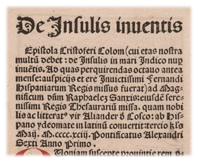 De insulis inuentis: Epistola Cristoferi Colom