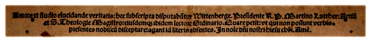 Disputatio pro declaratione virtutis indulgentiarum (Titelzeilen)